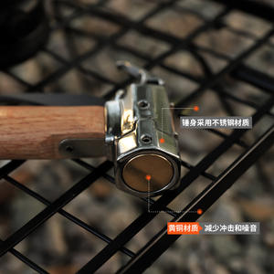 Martillo para Estacas de Tienda de Campaña, de Acero Inoxidable con Mango de Madera, Herramienta Multifuncional para Camping y Actividades al Aire Libre - Product Image 3