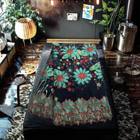 Kain Organza Bordir Batik Tenun Komputer Pola Tropis 100% Katun Berat Sedang Ramah Lingkungan
