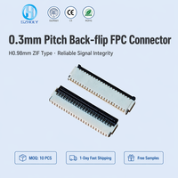 Konektor FFC FPC 0.3mm Grosir ZIF Kontak Atas 51 Pin Bebas Halogen Tipe SMT untuk Papan Modul Layar