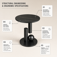 Nouvelle conception usage domestique salon Table d'appoint meubles en acier inoxydable Table en marbre