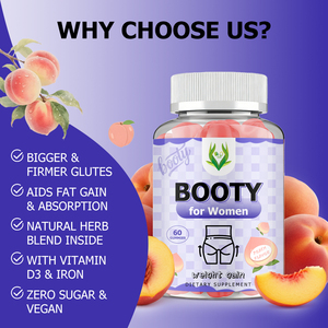 Custom Label OEM Booty Weight Gain Gummies Peach Flavlor Dietary <b>Supplement</b> Support Energy Levels and Accelerate Muscle Growth - Product Image 4