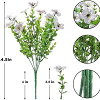 Bouquet de fleurs artificielles palmiers transfrontaliers 38 cm, longue durée, pour décoration extérieure de jardin, plantes vertes