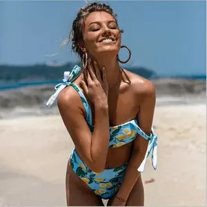 Bikini Quây Nâng Ngực Họa Tiết Tươi Mới Mùa Hè Đồ Bơi Nữ Gợi Cảm Đồ Bơi Đồ Tắm Nữ Đồ Đi Biển