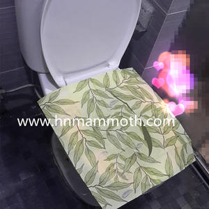 Paquet doux de grande taille 5-10 pièces tapis de couverture de siège de toilette en papier jetable imprimé propre - Product Image 6