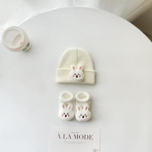 Chapeau d'hiver <span class=keywords><strong>tricot</strong></span>é épais blanc pour bébés garçons et filles (0-<span class=keywords><strong>12</strong></span> <span class=keywords><strong>mois</strong></span>) avec motif animal, chaud et coupe-vent - Vente en gros/OEM usine - Product Image 4