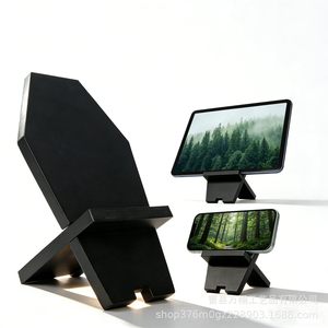 Wooden Detachable Phone Holder Black Solid Wood Desktop <b>Stand</b> For Phone <b>Tablet</b> Charging Gothic Design - Product Image 2