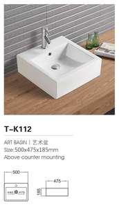 Rubinetto a leva TOPTGO T-K146 moderno rettangolare in ceramica per lavabo, installazione a montaggio superiore, facile da pulire, <span class=keywords><strong>dimensioni</strong></span> 30-35 cm - Product Image 2