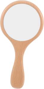 Miroirs de maquillage compacts ronds miniatures personnalisés avec logo, en bois, à tenir à la main, pour le voyage - Product Image 2