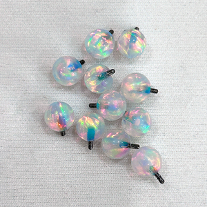 2 pièces <span class=keywords><strong>prix</strong></span> d'usine <span class=keywords><strong>Jelly</strong></span> Opal Piercing Jewelry for Women 5mm Titanium Screw In Piercing Ball for Ear <span class=keywords><strong>Belly</strong></span> Tongue - Product Image 2