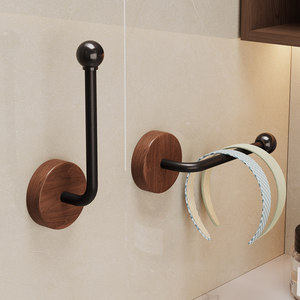 Wood Durable Hanging Hooks Long Row Traceless Towel <strong>Hanger</strong> Tape Hair Tie Storage Accessories Adhesive Wall Punch-free Hook - Product Image 4