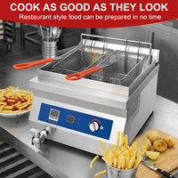 Friteuse à induction de comptoir à économie d'énergie, friteuse électrique à huile, contrôle précis de la température, acier inoxydable 304, capacité 18L
