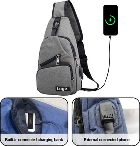 Người đàn ông của Casual Polyester Crossbody Túi không thấm nước thể thao ngoài trời Vai điện thoại Túi với dây kéo đóng cửa - Product Image 2