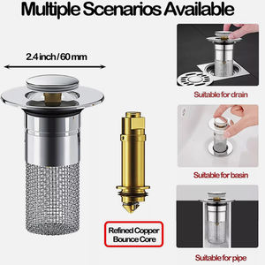 Acier inoxydable Argent Pop Up Égouttoir Salle De Bains <span class=keywords><strong>Évier</strong></span> Bouchon Attrape Cheveux Lavabo Lavabo Bouchon Vidange - Product Image 4