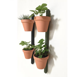 Décoration d'intérieur jardin <span class=keywords><strong>FIXATION</strong></span> <span class=keywords><strong>MURALE</strong></span> BOIS NATUREL Porte-pot en terre cuite mural vertical, cintre pour plantes - Product Image 4
