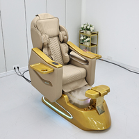 Équipement de salon de manucure, fauteuil de soin des pieds avec massage Human Touch, fauteuil de pédicure électrique inclinable moderne de luxe avec vapeur