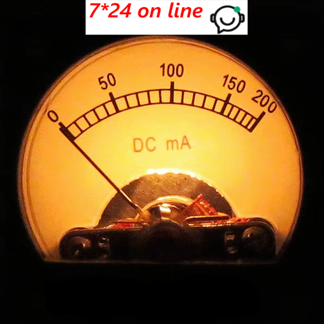 V-020 DC200 MA Pointer Ammeter Tube Amplifier Parts With Backlight Electron Tube 300B VU Meter
