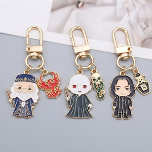 Porte-clés en métal plaqué or, émail personnalisé, motif dent de dessin animé et design artistique, porte-clés <span class=keywords><strong>Harry</strong></span> <span class=keywords><strong>Potter</strong></span> pour souvenirs d'événements - Product Image 1