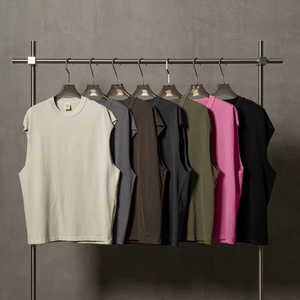 <span class=keywords><strong>Camiseta</strong></span> sin mangas deportiva de verano para <span class=keywords><strong>hombre</strong></span>, lisa, transpirable, de algodón dobby tejido de 210 g, con estampado personalizado OEM al por mayor - Product Image 1
