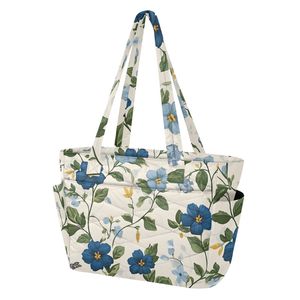 Sac fourre-tout matelassé à motif floral, sac à bandoulière de grande capacité pour les courses quotidiennes et les voyages - Product Image 2