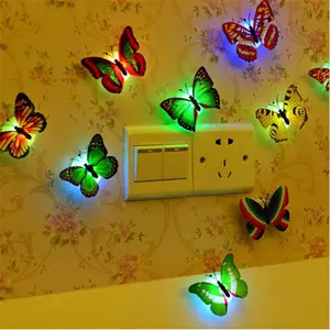 Accesorios brillantes, luces de mariposa, Led, fluorescentes decorativas, luminosas, noche, fiesta en casa