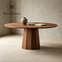 Table à manger en bois massif de chêne rond naturel, design moderne pour la maison et les restaurants, ensemble de table et de chaises sur mesure, 6 à 8 places