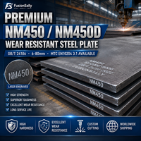 Plaque en acier allié anti-abrasion Premium NM450 NM450D, haute dureté, plaque anti-usure GB/T 24186 6-80mm FusionSally pour soudage et découpe