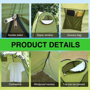 Tente de toilette et de douche portable pour l'extérieur, équipement de <span class=keywords><strong>camping</strong></span> de plage avec toilettes pour les aventures en plein air - Product Image 4