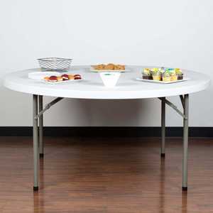 Vente en gros de 6 pieds Tables rondes pliantes en plastique pour repas en plein air à louer à des prix abordables pour la restauration - Product Image 4