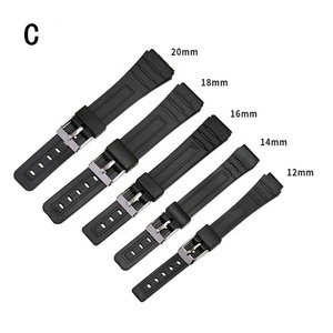 12mm 14mm 16mm 18mm 20mm 22mm PVC 시계 밴드 카시오 스포츠 다이빙 교체 팔찌 스트랩 밴드 - Product Image 4
