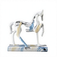 Miniature Cheval en Verre et Céramique, Artisanat de Rajasthan, Décoration Personnalisée pour la Maison, Design Moderne et Simple