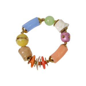 Fashion Beaded <b>Bracelet</b> 316L Stainless Steel PVD Gold Plating Sustainable Resistant Multi Color <b>Beads</b> Stretch <b>Bracelet</b> - Product Image 2
