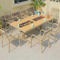 Ensemble de table à manger moderne pour barbecue coréen en aluminium pour terrasse extérieure, balcon, restaurant