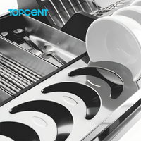 Panier de rangement de cuisine multifonctionnel coulissant à fermeture douce en acier inoxydable chromé avec panneaux trois faces