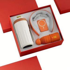 Best Selling Custom Logo Luxury Metal <b>Electronic</b> Gadgets Vacuum Mug Neck <b>Massager</b> Neck Fan Power Bank Souvenirs Gift Sets - Product Image 1