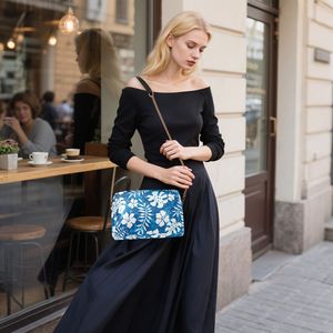 Hawaiian Design PU Leather <b>Women's</b> Crossbody <b>Bag</b> for <b>Women</b> Custom Shoulder <b>Bag</b> with Chain Strap Purse Mini Square Handbag - Product Image 3