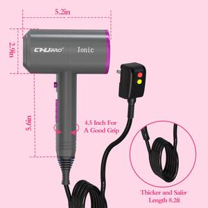 ไดร์เป่าผมมอเตอร์ไฟฟ้ากระแสตรง2000W AC ล้านไอออนลบออกแบบโลโก้แบบมืออาชีพสำหรับร้านเสริมสวยใช้ในบ้านพลังงานไฟฟ้า - Product Image 3