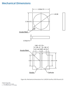 Lumileds L150-4070502400000 Luxeon 5050 SMD ชิป LED สีขาวธรรมชาติ4000K 70CRI 156 lm/w 693 LM - Product Image 6