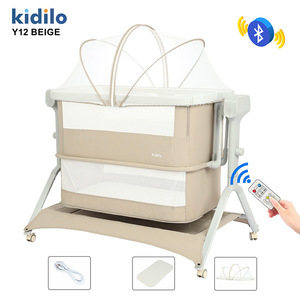 Kidilo Y12 Tragbare Baby-Wiege Faltbares Beistellbett Co-Sleeper Metall-Kinderbett für Neugeborene und Säuglinge - Product Image 1