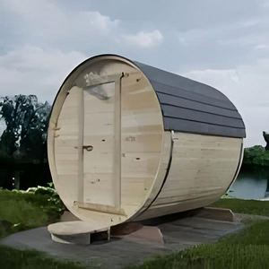 Sala de sauna al aire libre Cubo de cedro rojo Sala de sauna con estufa - Product Image 6