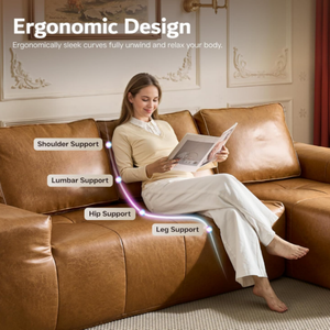 Модульный угловой диван <span class=keywords><strong>M</strong></span> Deep Seat L-образной формы, коричневый, из искусственной кожи, секционный диван Cloud, бескаркасные диваны для гостиной - Product Image 5