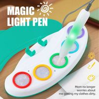 Stylo Magique Lumineux Multicolore Musical avec Tableau de Dessin Ludique pour Cadeaux d'Anniversaire en Plastique Résistant