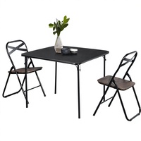Table à manger portable 4 pièces avec chaises pliantes, structure métallique moderne, ensemble pliable imperméable pour activités intérieures et extérieures, mobilier de maison