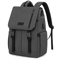 Sac à dos pour ordinateur portable 15,6 pouces, élégant, pour l'école, le voyage, les affaires, imperméable, avec port USB, unisexe, design à rabat, vente en gros