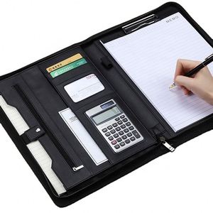Custom Logo <b>A4</b> PU Leather Padfolio Case 3 <b>Ring</b> <b>Binder</b> Executive Folder for Business File Holder Promotional - Product Image 2