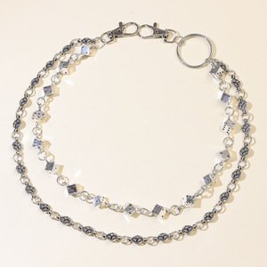 Chaîne de taille unisexe multicouche en argent tibétain à motif croix, chaîne de corps décontractée style hip-hop pour pantalon - Product Image 2