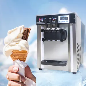 Machine électrique commerciale de sorbetière de glace molle à 3 saveurs de fruits glacés de bureau 25l/h à vendre