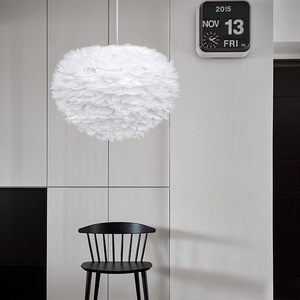 Zun Guang Feather Chandelier <b>White</b> Foldable LED Pendant <b>Light</b> For Bedroom Wedding Decor - Product Image 3