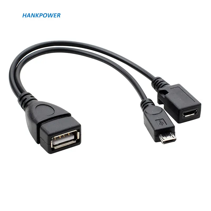 USB 2.0 to Micro USB Male Female Converter Cable For USB Disk Mobile Hard Disk 2 in 1 Micro 5pin OTG Cable With Power Supply