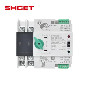 automatic ats dual power din rail mini transfer changeover switch for offgrid solar system to grid with custom logo from SHCET