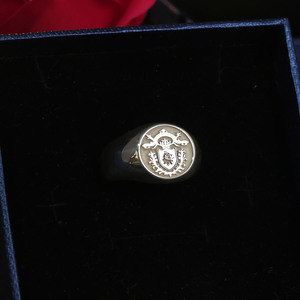 Chevalière pour homme Bague de fiançailles en argent sterling 925 avec logo personnalisé Bague de fiançailles pour père Cadeau